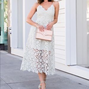 Astr the label mint lace midi dress